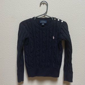 Ralph Lauren Polo Toddler Navy Cable Knit Sweater 4T